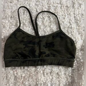 lululemon athletica FlowY Sports Bra- Green Camo